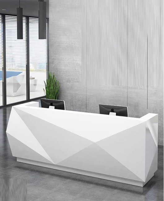 Creative Design Modern Wooden Standing Reception Desk With Storage