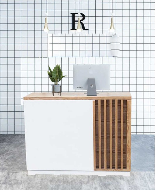 Creative Design Modern Wooden High End Reception Cashier Desk For Sale