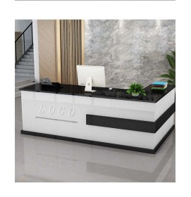 Custom Creative Modern Wooden Cashier Desk Retail L Shaped Reception Desk