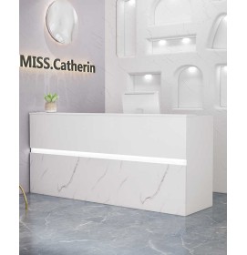 Creative Modern Wooden Luxury Reception Desk Retail White Salon Reception Desk
