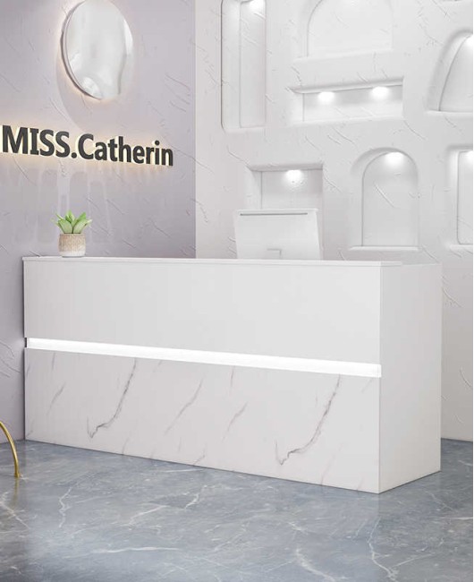 Creative Modern Wooden Luxury Reception Desk Retail White Salon Reception Desk