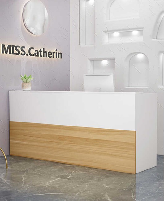 Creative Modern Wooden Luxury Wooden Cashier Counter Desk Retail Modern Salon Reception Desk