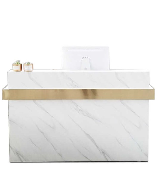 Custom Creative Modern Wooden Cash Register Counter Retail Marble Reception Desk