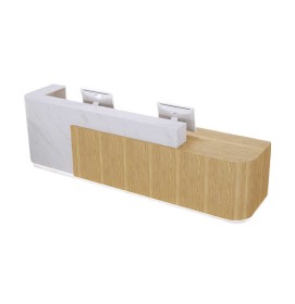 Creative Design Modern Wooden High End White Curved Reception Desk