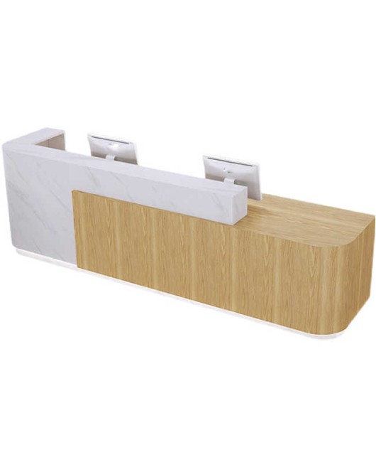 Creative Design Modern Wooden High End White Curved Reception Desk