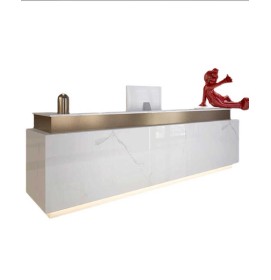 Creative Modern Wooden Hotel Reception Counter Retail Contemporary Reception Desk