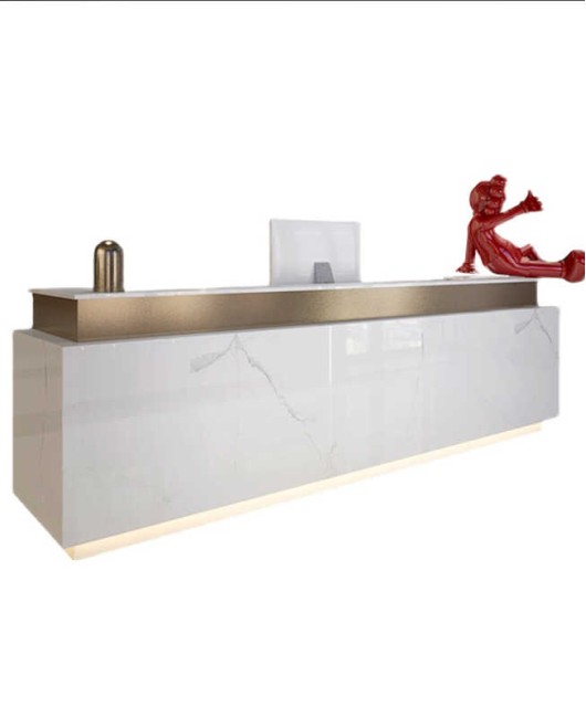 Creative Modern Wooden Hotel Reception Counter Retail Contemporary Reception Desk