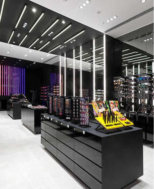 Creative Design Custom Retail Modern Black Cosmetic Display Cabinet