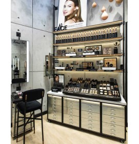 Creative Design Custom Wall Makeup Shelves Luxury Cosmetic Display Shelves
