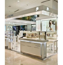 Custom Creative Design Wooden Shopping Mall Cosmetic Kiosk Design