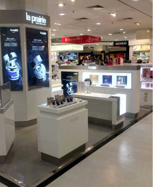 Creative Design Modern Retail Wooden White Cosmetic Display Showcase