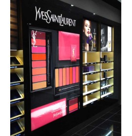 Custom Creative Design Modern Retail Wooden Wall Cosmetic Display Shelves