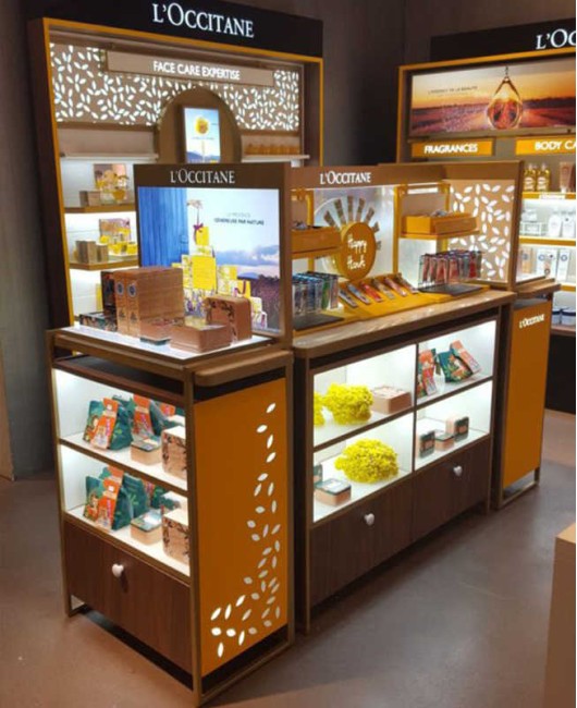 Creative Design Custom Modern Retail Wooden Glass Perfume Cosmetic Display Cabinet