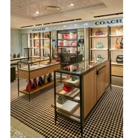 Creative Modern Retail Handbag Shop Design High End Handbag Display Shelves Showcase