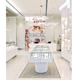 Modern Retail Wooden Glass Jewelry Display Showcase Design