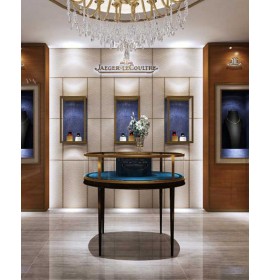 Commercial Modern Luxury Retail Round Jewelry Display Case Design