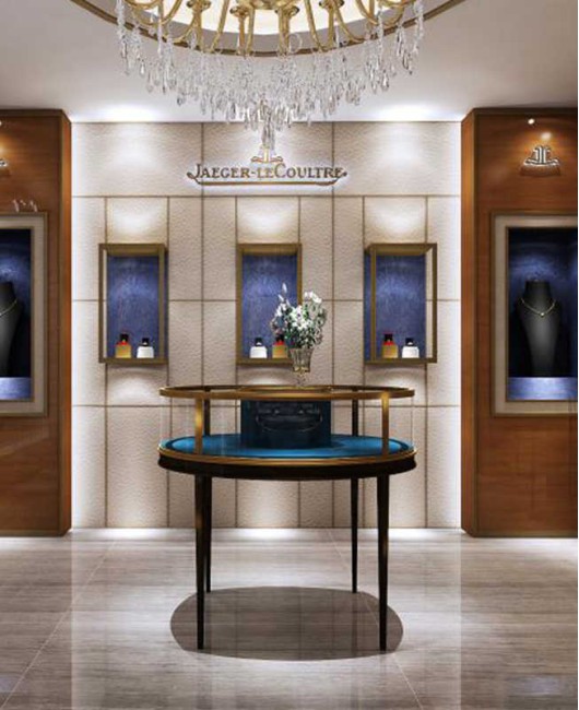 Commercial Modern Luxury Retail Round Jewelry Display Case Design