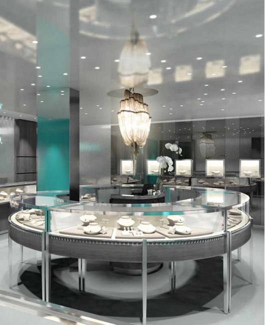 Commercial Custom Retail Modern Glass Jewellery Shop Display Table Design