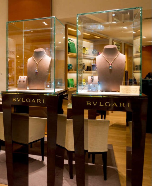 Modern Wooden Glass Jewelry Showcase Display Case