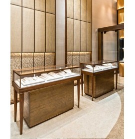 Wholesale Custom Modern Wooden Glass Jewellery Counter Display Cabinet