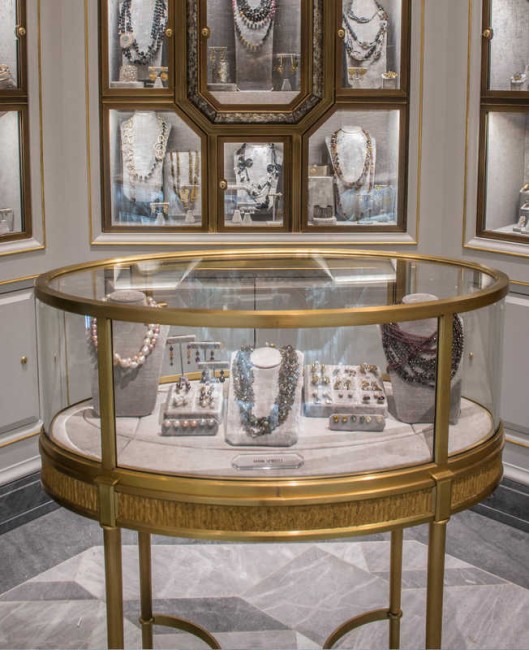 Luxe Creatief Ontwerp Houten Glas Sieraden Winkel Display Teller Showcase