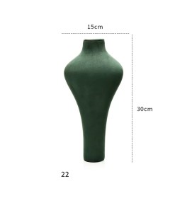 New Dark Green Velvet Necklace Display Bust For Sale