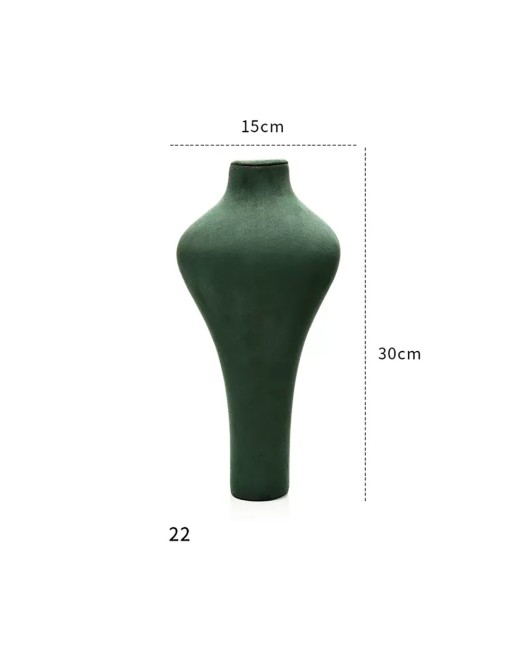 New Dark Green Velvet Necklace Display Bust For Sale