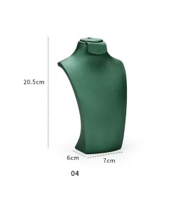 New Green Leather Necklace Display Bust For Sale