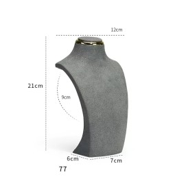 Popular Light Gray Velvet Necklace Display Bust For Sale