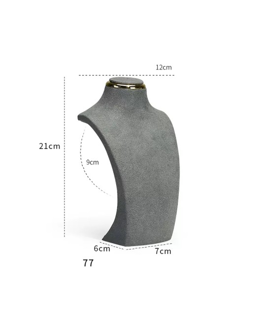 Popular Light Gray Velvet Necklace Display Bust For Sale