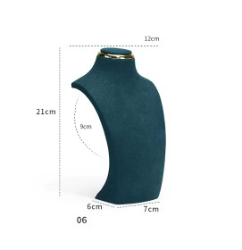 Popular New Blue Velvet Necklace Display Bust For Sale