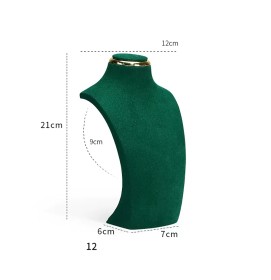 Popular New Green Velvet Necklace Display Bust For Sale