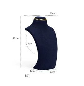 Popular New Navy Blue Velvet Necklace Display Bust For Sale