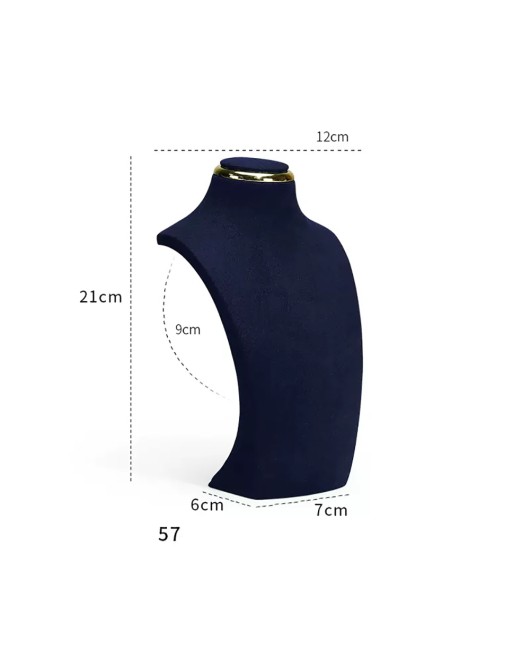Popular New Navy Blue Velvet Necklace Display Bust For Sale