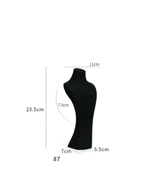 Popular Luxury Black Velvet Jewelry Necklace Display Bust For Sale