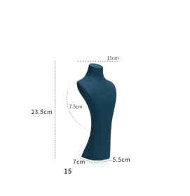 인기 있는 고급 네이비 블루 벨벳 주얼리 목걸이 디스플레이 흉상 판매