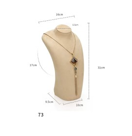 Premium Khaki Velvet Jewelry Necklace Display Bust For Sale