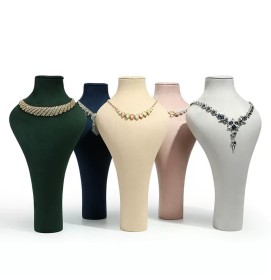 New Luxury Velvet Jewelry Necklace Display Bust