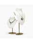 New Gold Metal Luxury White Velvet Jewelry Necklace Display Bust