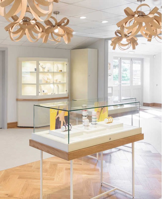 Luxe Creatief Ontwerp Houten Glas Sieraden Winkel Display Teller Showcase