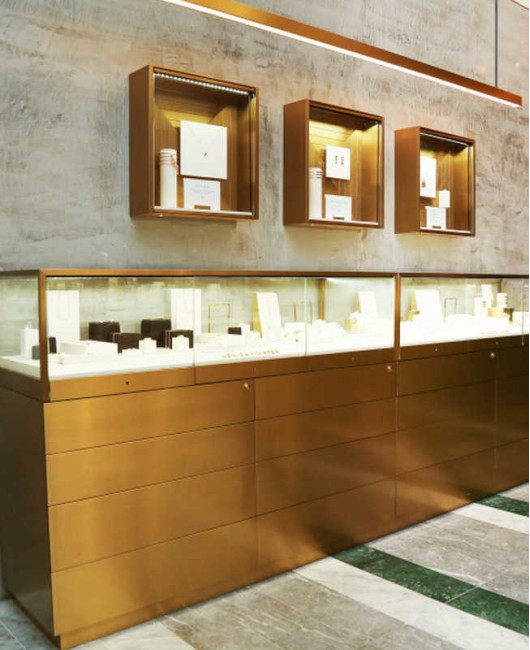 Luxury Custom Modern Wooden Glass Jewelry Display Counter Design