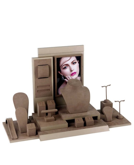 Luxe Creatief Ontwerp Houten Glas Sieraden Winkel Display Teller Showcase
