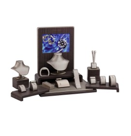 Luxe Creatief Ontwerp Houten Glas Sieraden Winkel Display Teller Showcase