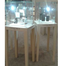 高級クリエイティブデザイン木製ガラスジュエリーショップディスプレイカウンターショーケース