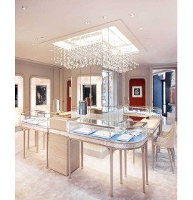 High End Retail Modern Custom Diamond Jewellery Display Showcase