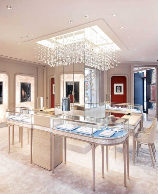 High End Retail Modern Custom Diamond Jewellery Display Showcase