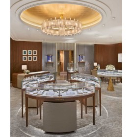 Luxury Modern Custom Glass Wooden Jewellery Shop Display Counter Design