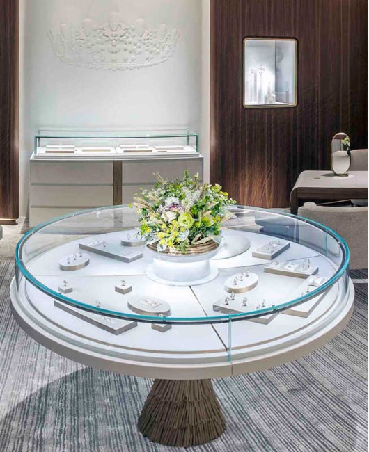 Modern Custom Creative Design Luxury Jewelry Showroom Display Showcase With Floor Cabinet