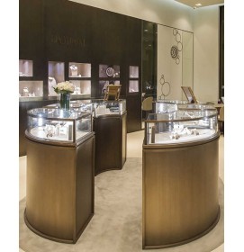 Modern Retail Wooden Custom Jewelry Shop Display Cabinet Design