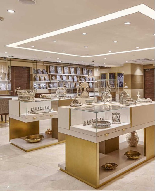 Custom Innovative Design Luxury Jewelry Shop Interior Design In Indian Style